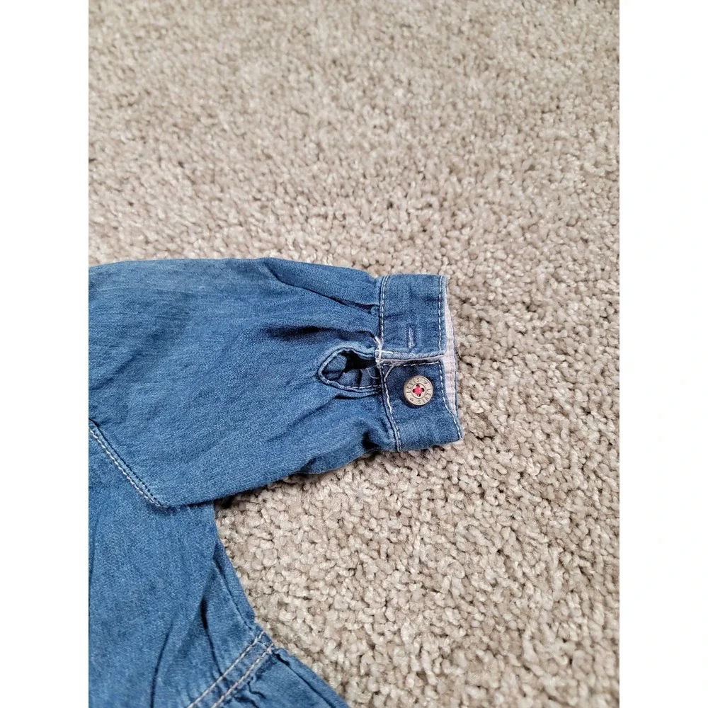 Levi's 6-9 Months Baby Girl Denim Dress Western Chambray Vintage Y2K Pocket CUTE